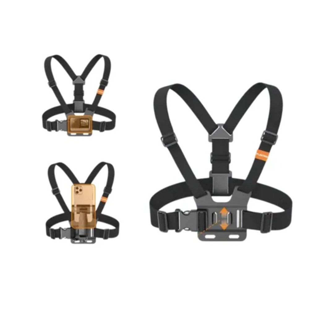 PLOKAMA CX10 Action Camera And Phone Chest Mount Holder 360 Adjustable Harness Strap For Sports Hiking Vlogging