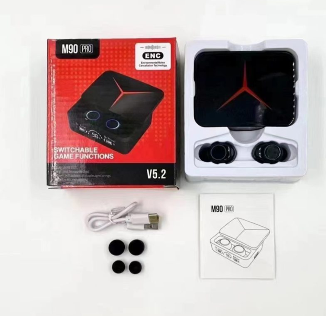 M90 Pro Gaming Earbuds – Bluetooth 5.3 Wireless Earphones with ENC Noise Reduction