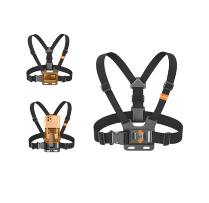 PLOKAMA CX10 Action Camera And Phone Chest Mount Holder 360 Adjustable Harness Strap For Sports Hiking Vlogging