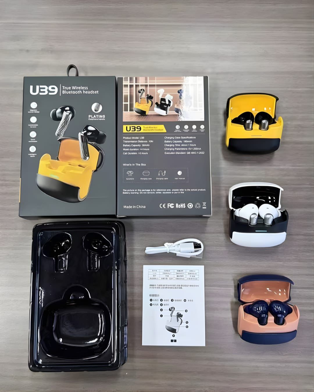 U39 True Wireless Earbuds | Plated Stem Design  | Deep Bass Sound