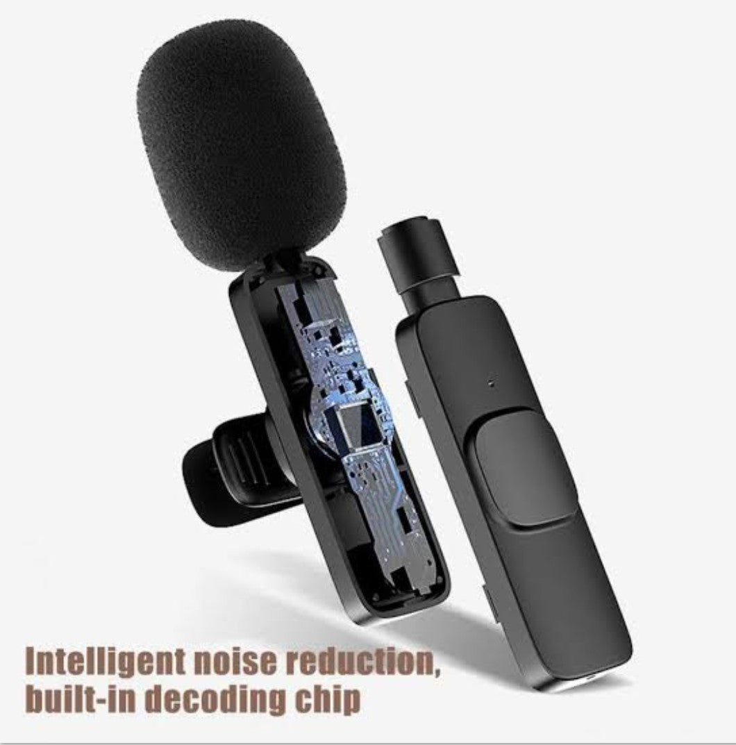 Wireless K8 Mic Type-C | IOS / Android Wireless Single Microphone | Noise Cancellation K8 Mic | For Mobile Phones Camera / Interview / Vlogging Product 20 Meter Long Range Wireless Mic | 100% Best Quality